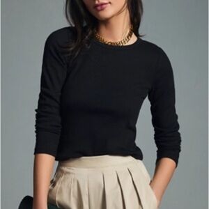 NWT Anthropologie Maeve Long-Sleeve Ribbed Baby Tee Size Small